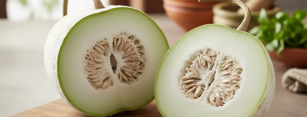 Winter melon on chopping board