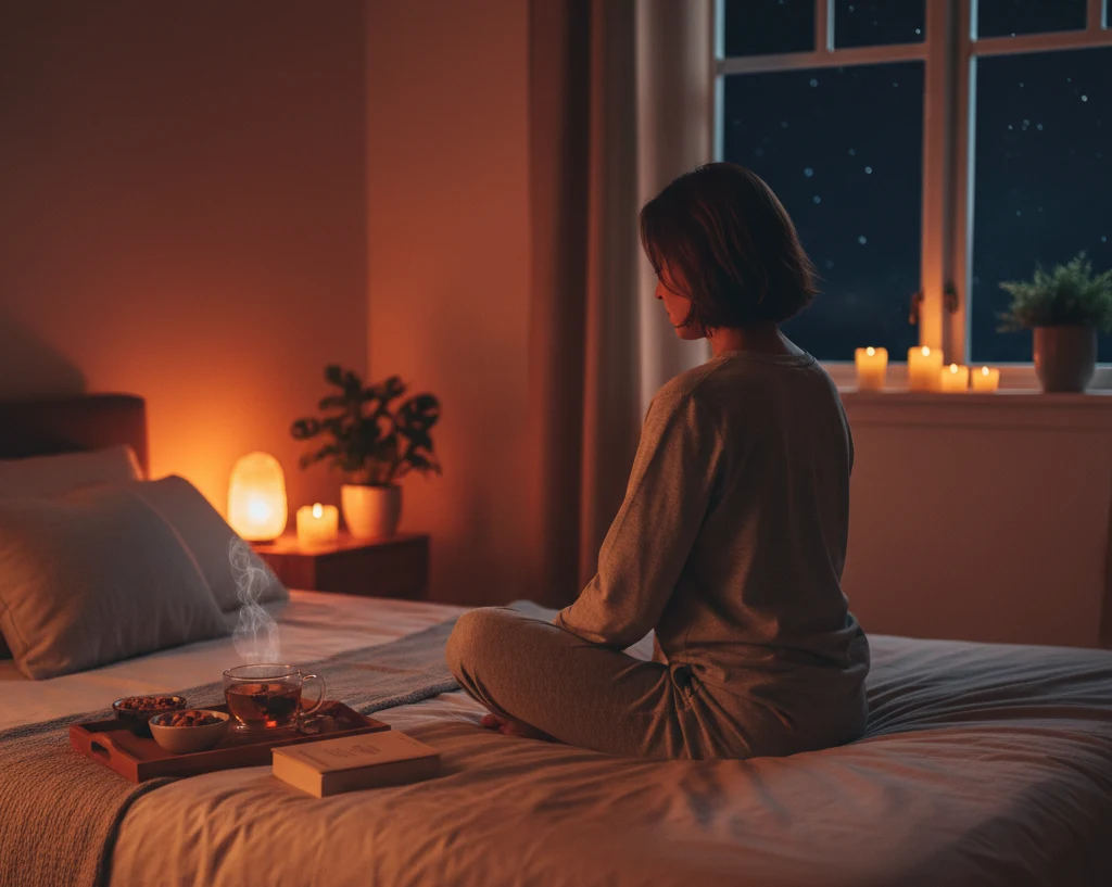 Peaceful room with a comfortable bed, ready for sleep